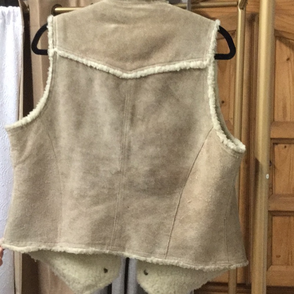 Vintage Sherpa cowboy cowgirl rodeo vest ranch farm horse landman cabin - Picture 7 of 13